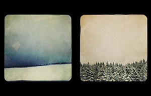 Image of the diptych Blue and Black Horizon 3 by Jennifer Duke Anstey